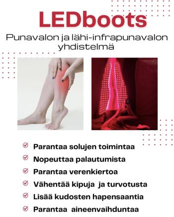 Led boots hoito selluliitiin ja kipuihin Hyvän Olon Aitta kosmetologi Hämeenlinna